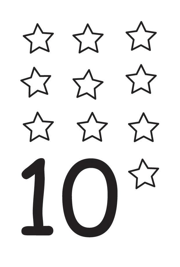10 Desenhos do Número 10 para Colorir e Imprimir - Online Cursos