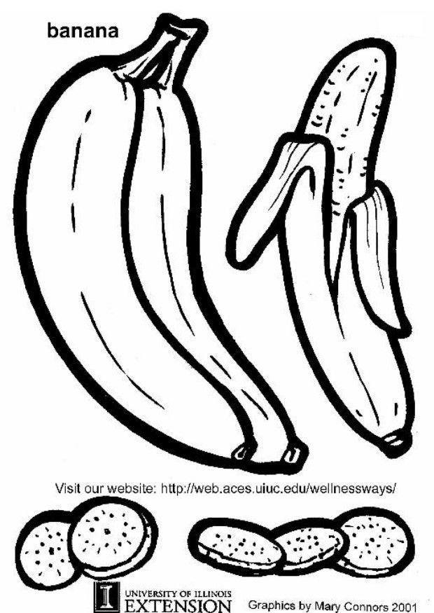 Bananas para colorir - Desenhos Imprimir