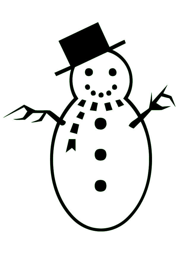 Imprimir um boneco de neve para colorir Colorir e Pintar!