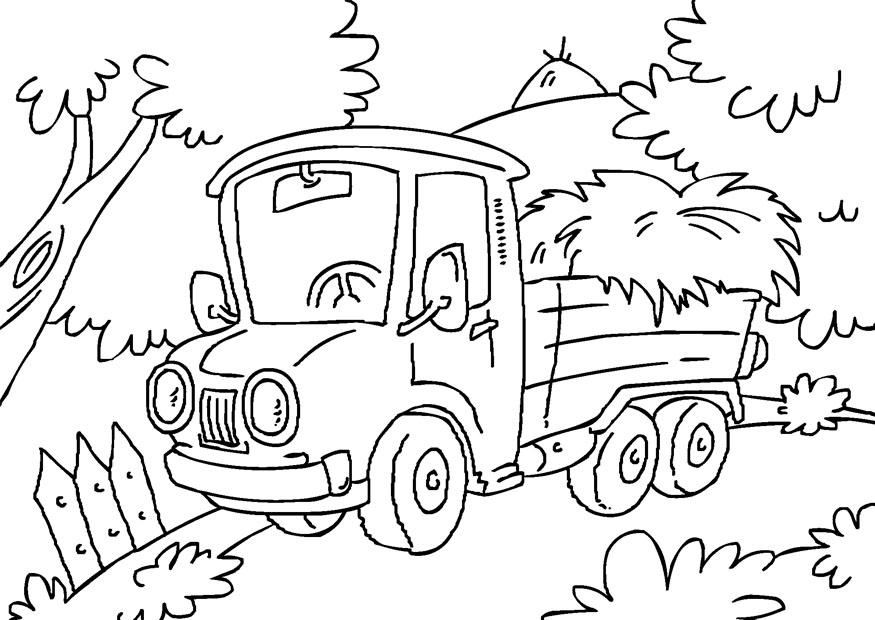 Desenhos para colorir de desenho de um caminhão de transporte para