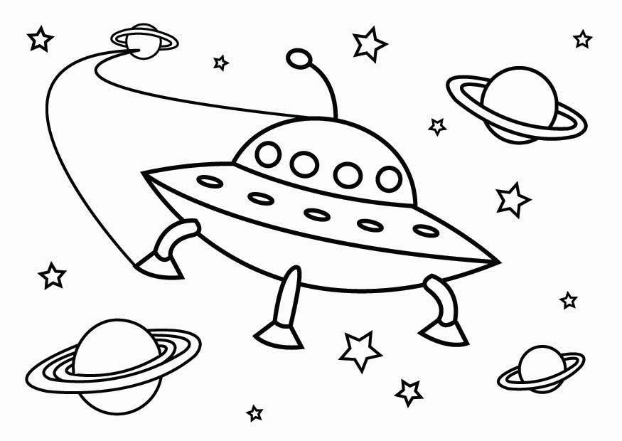 Desenho de Nave Espacial Alienígena para colorir