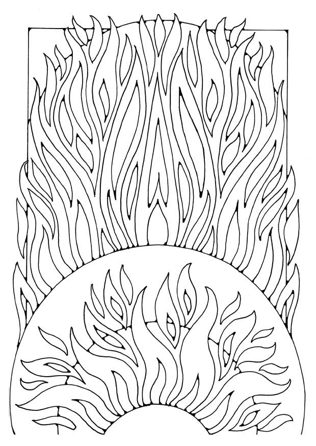 Desenho de Descoberta do fogo para Colorir - Colorir.com