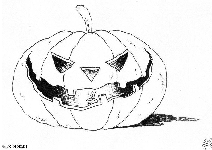 Desenho de abóbora para colorir de halloween para crianças