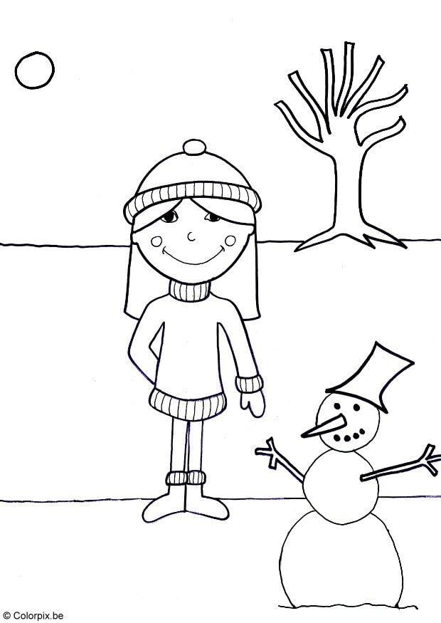 Costure no inverno para colorir para crianças de forma fácil e