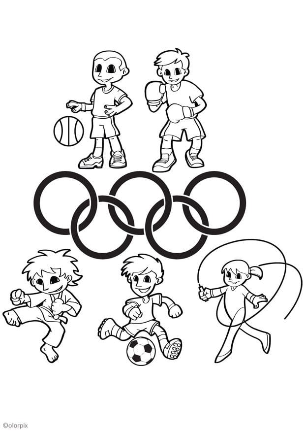Desenhos para colorir para crianças gratuitos de jogos-olímpicos