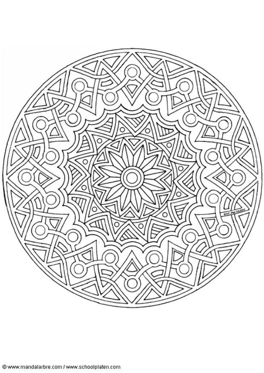 Página para colorir mandala 1702j