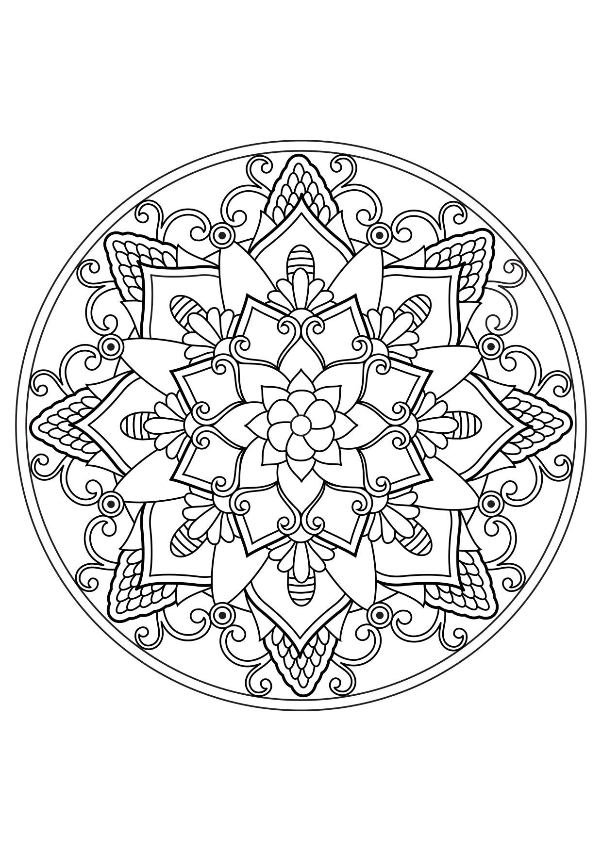 Desenho de Mandala 42 para colorir , imprimir o baixar. Pinta on-line com  um jogo de colorir desen…