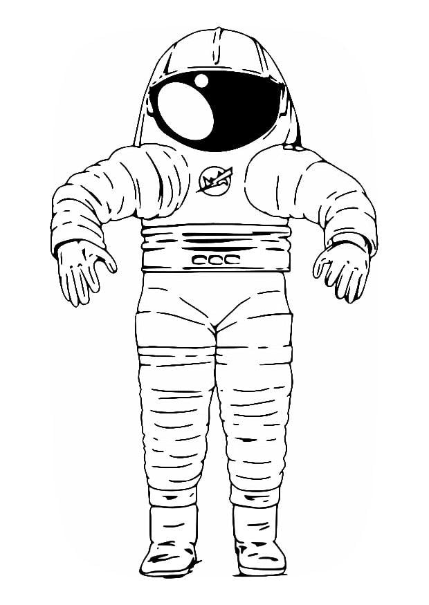 Desenho Para Colorir roupa de astronauta - Imagens Grátis Para